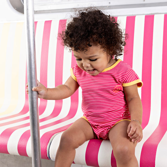 Smiley Stripe Boxy Romper