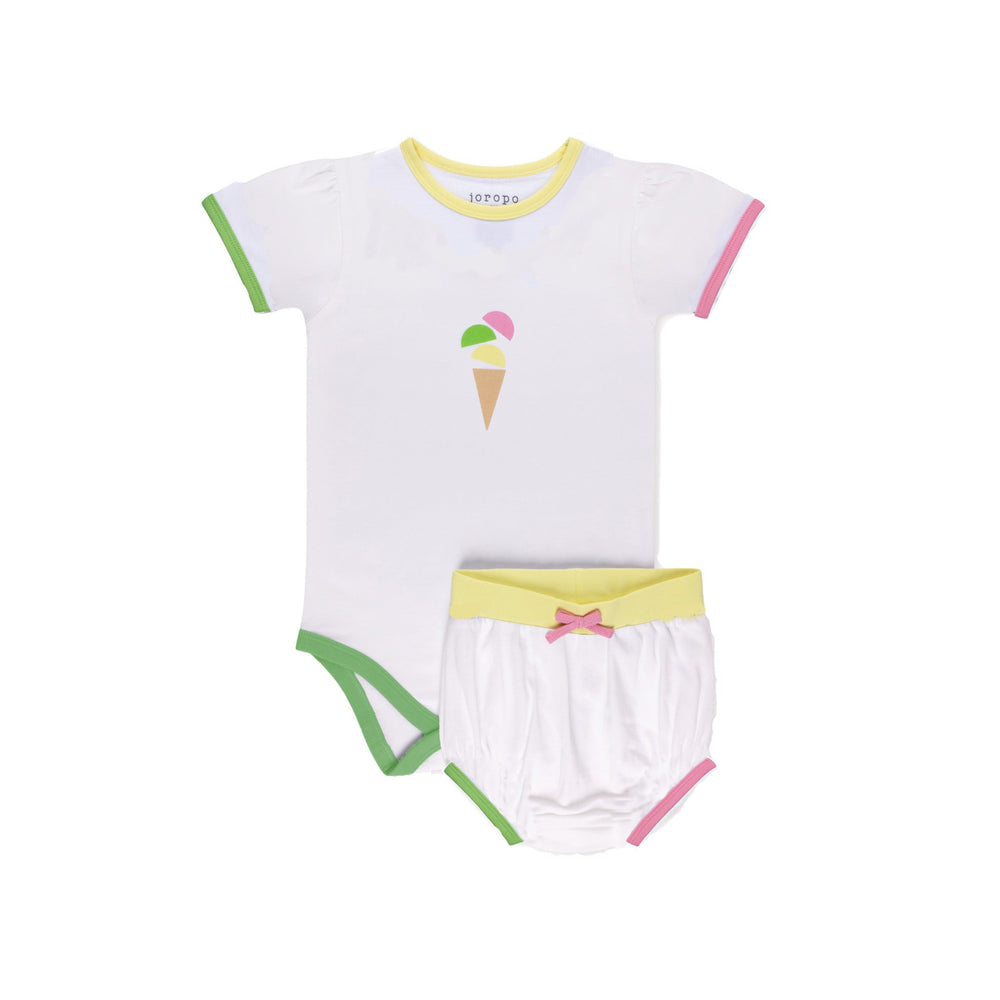 Ice Cream Short Sleeve Bodysuit Set