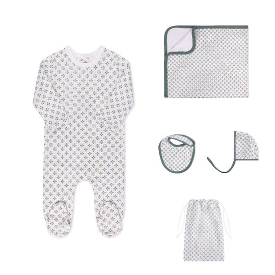 Clover Layette Set Sage