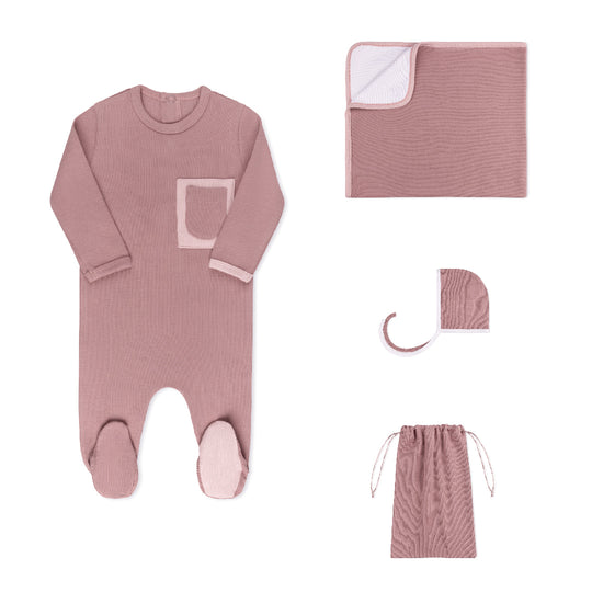 Split Tone Layette Set Mulberry