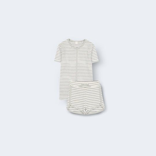 Line Stripe Short Sleeve T-Shirt Set