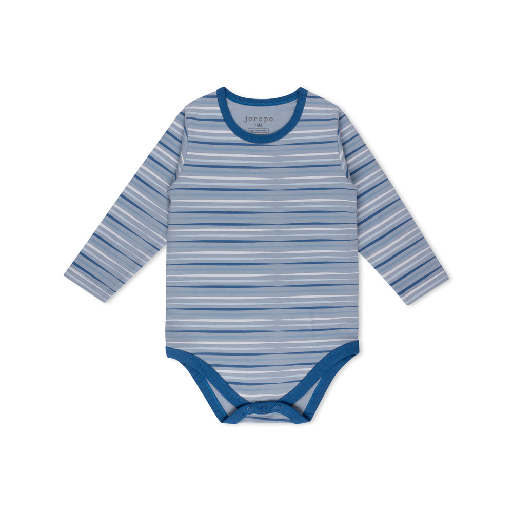 Split Tone Stripes Long Sleeve Bodysuit