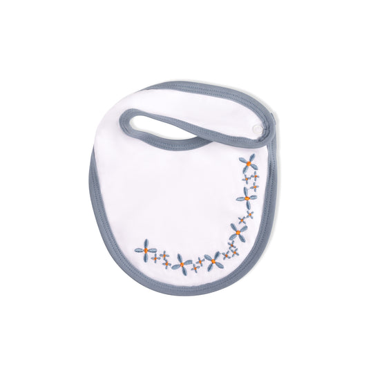 Embroidered Bib Periwinkle