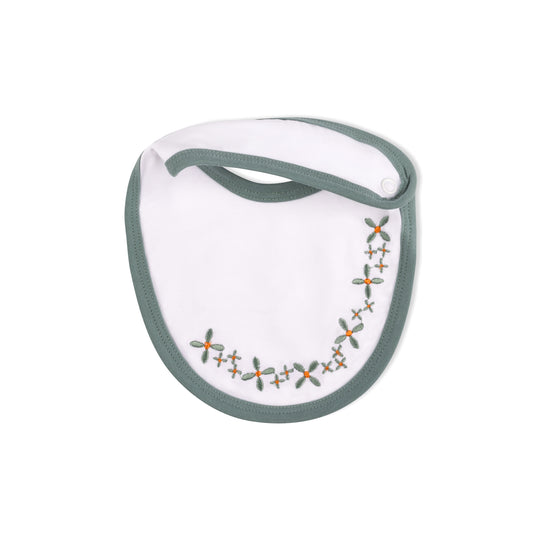 Embroidered Bib Sage