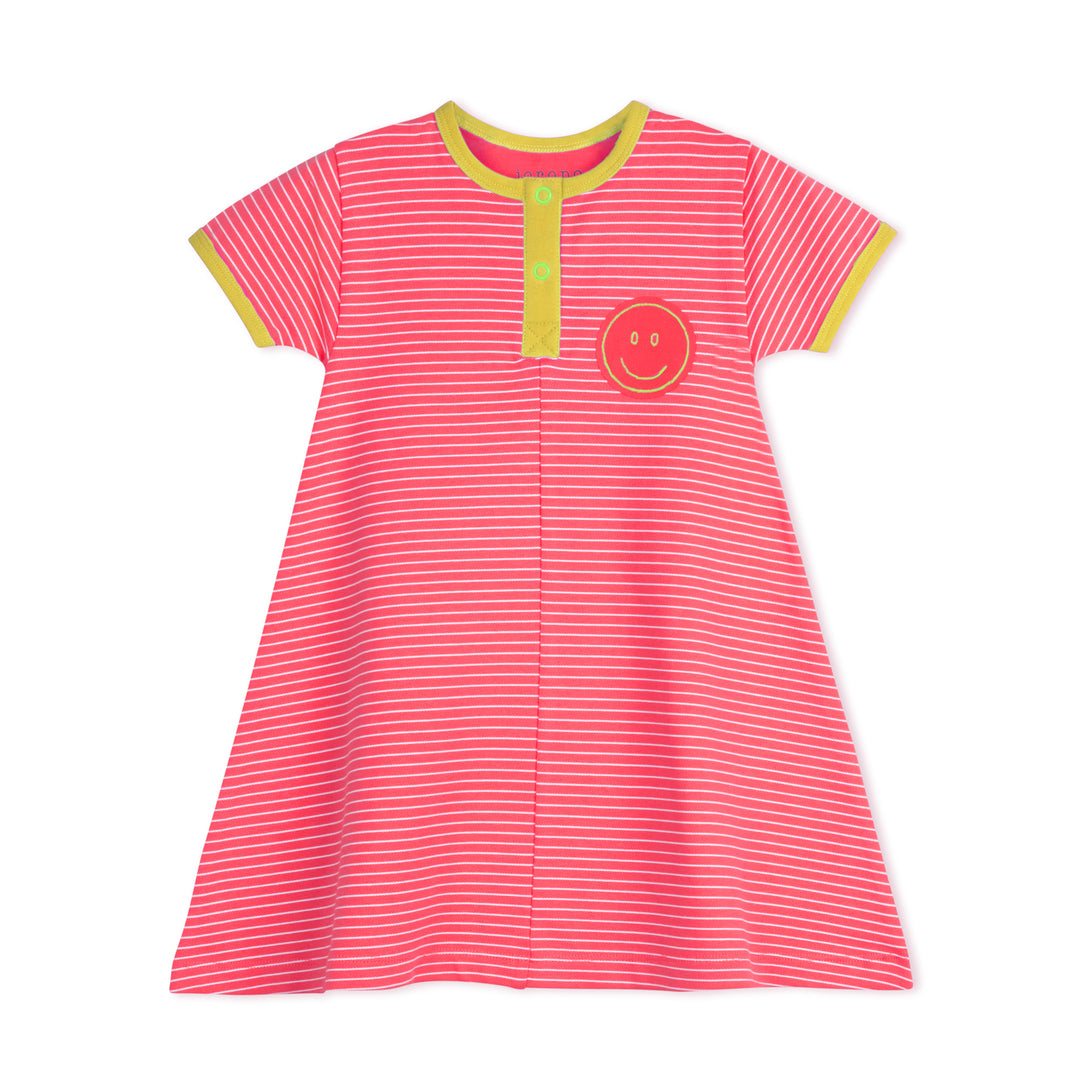 Smiley Stripe Short Sleeve Dress