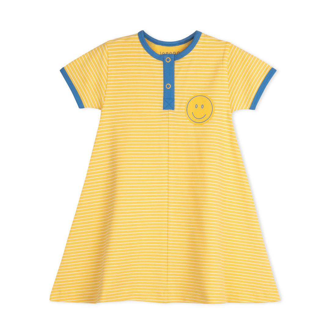 Smiley Stripe Short Sleeve Dress